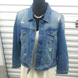 BLACK LABEL distressed denim jacket 2XL NWT